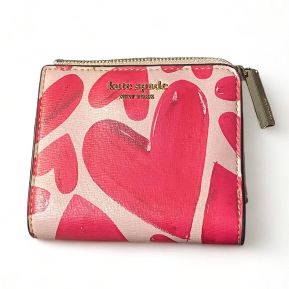 KATE SPADE - Spencer Ever Fallen Small Bifold Wallet RED/PINK - Picture 1 of 4